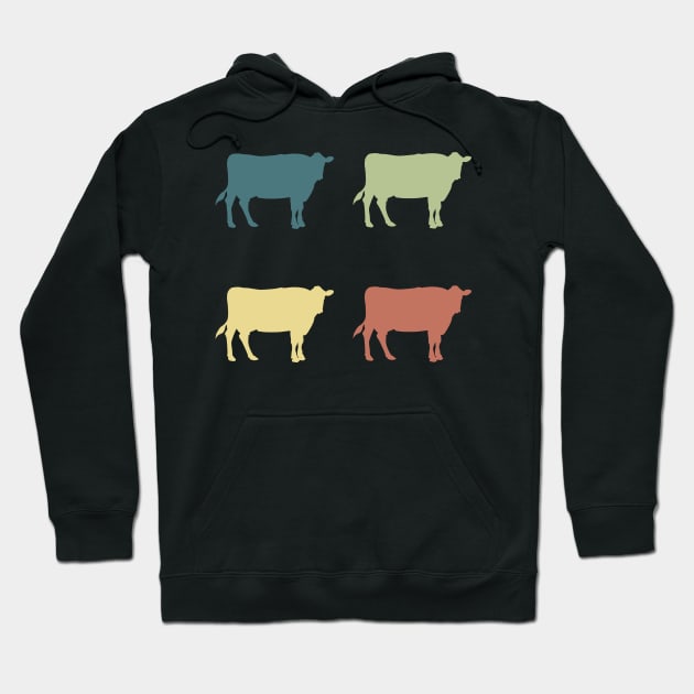 Retro Cows Hoodie by LetsBeginDesigns